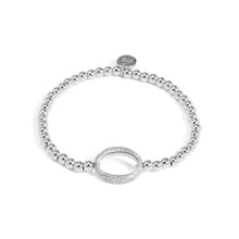 Load image into Gallery viewer, Pavé Oval Link Beaded Stretch Bracelet
