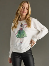 Load image into Gallery viewer, Girl with Candy Cane Sweatshirt
