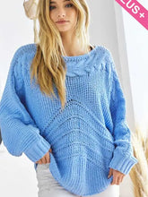 Load image into Gallery viewer, Plus Cable Pattern Accent Sweater - PLUS
