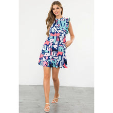Load image into Gallery viewer, Tiered Pattern Flutter Sleeve Dress
