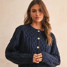 Load image into Gallery viewer, Button Front Cable Knitted Cardigan
