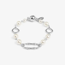 Load image into Gallery viewer, Bamboo Link Pearl Magnet Bracelet
