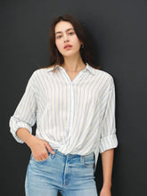 Load image into Gallery viewer, Striped Long Sleeve Shirt W Twist Bottom
