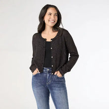 Load image into Gallery viewer, Jodilyn Open Knit Cardigan with Lurex
