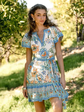 Load image into Gallery viewer, Floral Printed Belted Mini Dress
