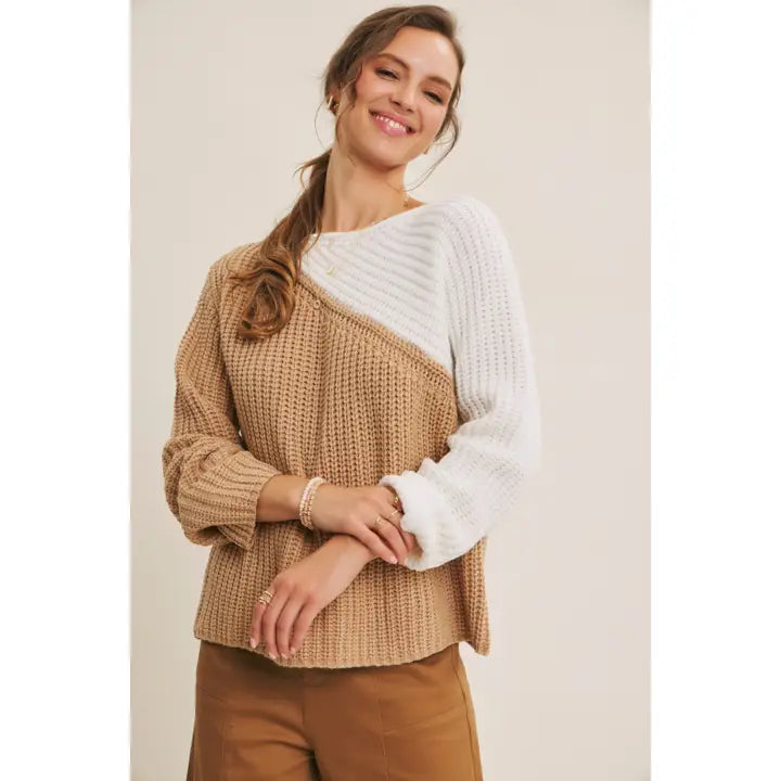 Conscious Layering Coffee Shop Color Block Sweater – Vintage Southern ...
