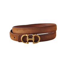 Load image into Gallery viewer, Stitched Leather Belt with Horsebit Buckle
