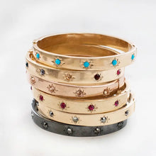 Load image into Gallery viewer, Crystal Starburst Hinged Bangle
