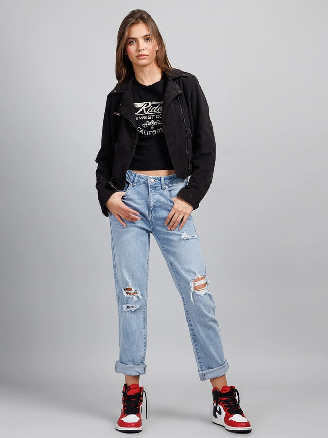 Mid Rise Ankle Skinny with Side Zipper Detail