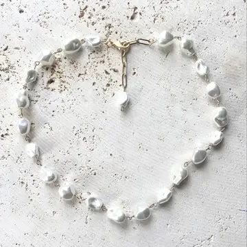 Baroque Choker Pearl Necklace Layering Statement