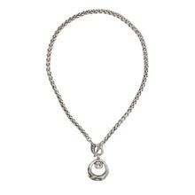 Load image into Gallery viewer, Knit Pewter Crystal Necklace - NN3526
