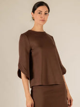 Load image into Gallery viewer, Butter Modal Flare 3/4 Sleeve Round Neck Top
