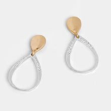 Load image into Gallery viewer, Mixed Metal Teardrop Earrings
