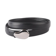 Load image into Gallery viewer, Napa Leather Belt with Silver Bean Buckle
