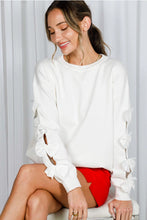Load image into Gallery viewer, Bow Embellished Crew Sweater
