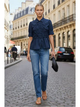 Load image into Gallery viewer, Ruched Front Button Up Blouse
