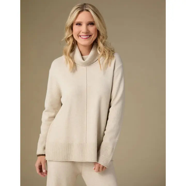 Heavenly-Luxe Cowl Neck with Rib Trim Detail