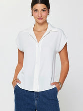Load image into Gallery viewer, Cap Sleeve Button-Down Blouse
