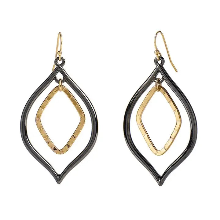 Mixed Metal Pointed Tear Drop