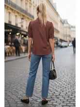 Load image into Gallery viewer, Ruched Front Button Up Blouse
