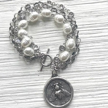 Load image into Gallery viewer, Bee Coin Jewelry Triple Layered Bracelet
