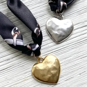 Handcasted Gold Heart - Scarf Von Gogh Starry Necklace