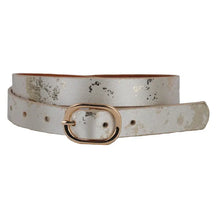 Load image into Gallery viewer, Gold Flake Shimmer Leather Belt
