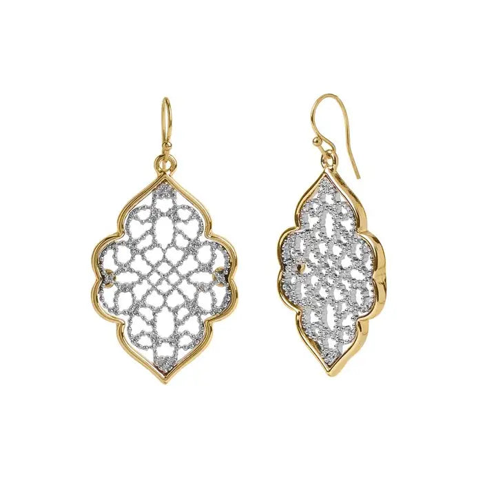 two-Tone Vintage Dangle Earrings