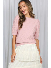 Load image into Gallery viewer, Textured Argyle Pattern Cozy Knitted Sweater
