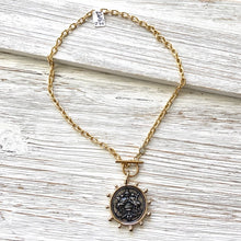 Load image into Gallery viewer, Coin Necklace French Medallion Jewelry
