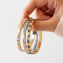 Load image into Gallery viewer, Shiny Nailhead Metal Hinge Bangle
