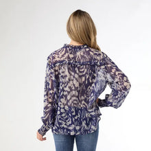 Load image into Gallery viewer, Ravenna Sheer Print V-Neck Blouse
