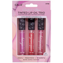 Load image into Gallery viewer, Cala Tinted Oil Lip Trio Care Gloss
