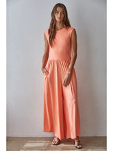 Load image into Gallery viewer, Knit Polyester Spandex Open Back Wide Leg Jumpsuit

