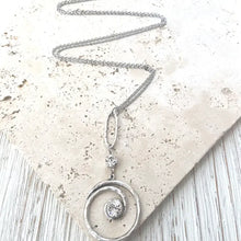 Load image into Gallery viewer, Crystal Long Necklace Swirl Clear
