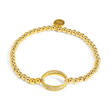 Load image into Gallery viewer, Pavé Oval Link Beaded Stretch Bracelet
