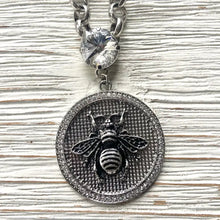 Load image into Gallery viewer, French Bee Statement Coin Necklace
