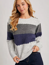 Load image into Gallery viewer, Color Block Brushed Texture Knit Sweater
