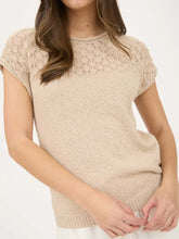 Load image into Gallery viewer, Eyelet Yoke Sweater Knit Top
