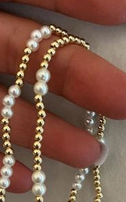 Gold Filled Pearl Bracelet - Water Proof/ Non-Tarnish