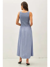 Load image into Gallery viewer, Smocked Bodice Boatneck Tank Midi Dress
