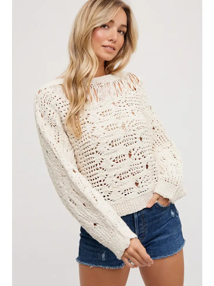 Open Knit Sweater Pullover