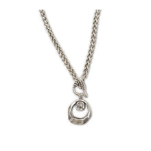 Load image into Gallery viewer, Knit Pewter Crystal Necklace - NN3526
