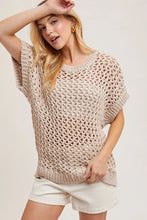 Load image into Gallery viewer, Sheer Fishnet Knit Pullover Top
