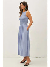 Load image into Gallery viewer, Smocked Bodice Boatneck Tank Midi Dress
