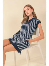 Load image into Gallery viewer, Striped French Mini Dress w/ Side Pockets
