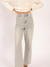 Load image into Gallery viewer, Polka Dot High-Waisted Straight Leg Jeans
