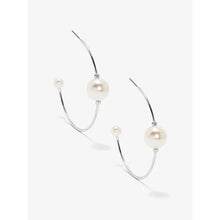 Load image into Gallery viewer, Double Pearl Hoop Earring
