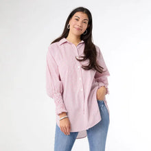 Load image into Gallery viewer, Tianna Striped Tunic Top with Cinched Sleeve
