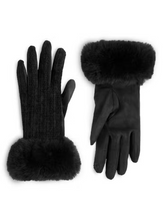 Load image into Gallery viewer, Cable Chenille w/ Fur Texting Glove
